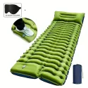 Self-inflatable camping air cushion, 4-inch thickness, portable and lightweight built-in foot pump pillow, rectangular single TPU fabric, no need to charge, suitable for backpacking, hiking and tent use, TPU lightweight inflatable bed
