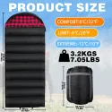 0-Degree Cold Weather Sleeping Bag for Adults - 4-Season Big & Tall Outdoor Sleeping Bag with Red & Black Checkered Design, Synthetic Insulation & Compression Sack for Camping