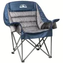 Tisetrail Oversized Padded Camping Chair with Side Pocket & Cup Holder, Heavy-Duty 500lbs Capacity, Blue & Gray