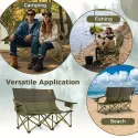 Oversized Camping Chair Folding Loveseat Camping Couch W/ Cup Holders & Padding Only for Outdoor
