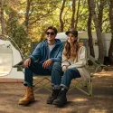 Oversized Camping Chair Folding Loveseat Camping Couch W/ Cup Holders & Padding Only for Outdoor