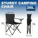 2 pc Pack Lightweight Leisure Camping Chairs, 250LBS Capacity Foldable Portable Chairs With Carry Bag, Compact Design For Camping