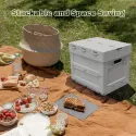 3-in-1 Folding Storage Box with Table, PVC Collapsible Bin with Parking Warning Sign, Multifunctional Foldable Container for Outdoor