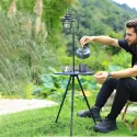 Portable Camping Table with Adjustable Height - Lightweight Outdoor/Indoor tripod base