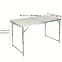 Foldable Camping Table 4ft Aluminum Camping Table Portable Picnic Table Lightweight Folding Card Table with Handle for Indoor Outdoor Patio Backyard Parties Work