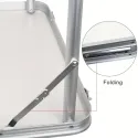 Foldable Camping Table 4ft Aluminum Camping Table Portable Picnic Table Lightweight Folding Card Table with Handle for Indoor Outdoor Patio Backyard Parties Work