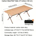 1pc Lightweight Portable Foldable Camping Table with Storage Bags - Durable Rollable Design for Outdoor, Beach, Picnic, Backyard, BBQ & Parties