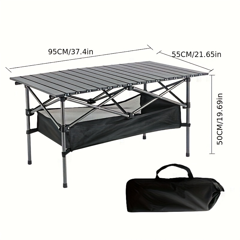 1pc Camping Table That Fold Up Lightweight, Aluminum Folding Table Roll Up Table with Easy Carrying Bag for Indoor, Outdoor, Camping, Backyard, BBQ, Party, Patio, Beach, Picnic