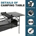 1pc Camping Table That Fold Up Lightweight, Aluminum Folding Table Roll Up Table with Easy Carrying Bag for Indoor, Outdoor, Camping, Backyard, BBQ, Party, Patio, Beach, Picnic
