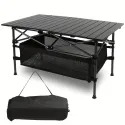 1pc Camping Table That Fold Up Lightweight, Aluminum Folding Table Roll Up Table with Easy Carrying Bag for Indoor, Outdoor, Camping, Backyard, BBQ, Party, Patio, Beach, Picnic
