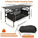 1pc Camping Table That Fold Up Lightweight, Aluminum Folding Table Roll Up Table with Easy Carrying Bag for Indoor, Outdoor, Camping, Backyard, BBQ, Party, Patio, Beach, Picnic