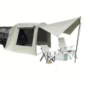 Car Tail Camping Tent For 4-6 People, Portable Outdoor Camping Auto Tent with Zipper, Car Rear Awning Outdoor Tent with 3* Storage Bags