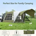 MOPHOTO SUV Tents For Camping 6-8 People, 10x10ft SUV Tent Attachment For Camping With Screen Room & Awning, Pop Up Tailgate Tent, 210D Oxford PU 4 Season Car Tents - ArmyGreen