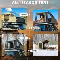 Inflatable Rooftop Camping Tent, OYEROL Multifunctional SUV Tent, Featuring an Extended Canopy, Two TPU Skylights