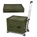 Collapsible Rolling Crate With 4 Wheels, Folding Cart & Hand Truck, 13.21gal Capacity, Ideal For Camping, Shopping, Transport, Perfect Gift For Christmas