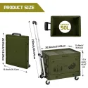 Collapsible Rolling Crate With 4 Wheels, Folding Cart & Hand Truck, 13.21gal Capacity, Ideal For Camping, Shopping, Transport, Perfect Gift For Christmas