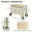 Aluminnum Collapsble Foldable Utility Cart with Waterproof Canopy for Camping And Outdoor Activities