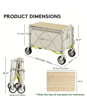 Aluminnum Collapsble Foldable Utility Cart with Waterproof Canopy for Camping And Outdoor Activities