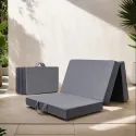 6-Inch Tri-Fold Memory Foam Mattress - Portable Twin Size Folding Mat with Washable Cover for Travel, Camping, and Yoga, Grey, Travel Bedding | Compact Design | Durable Fabric Cover, Foldable Bed