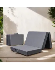 6-Inch Tri-Fold Memory Foam Mattress - Portable Twin Size Folding Mat with Washable Cover for Travel, Camping, and Yoga, Grey, Travel Bedding | Compact Design | Durable Fabric Cover, Foldable Bed