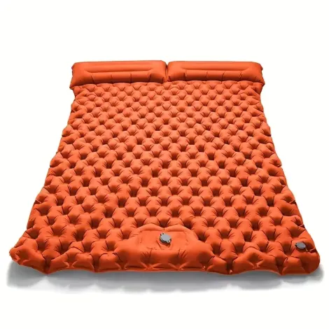 2-person Or 1-person Ultra Light Nylon TPU Self Inflating Camping Sleeping Mat, Lightweight Camping Air Cushion With Built-in Pump Camping Bed
