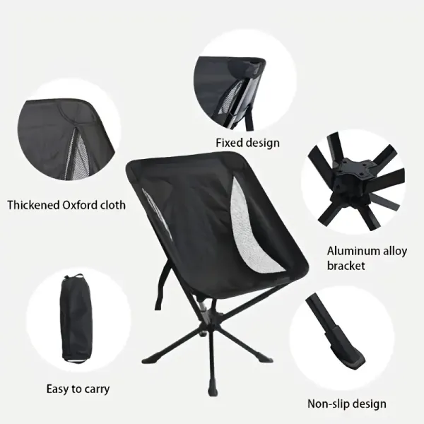 2-Pack High Back Moon Chairs - Lightweight Folding Chairs with One-Touch Setup, 330 lbs Capacity, Aircraft Aluminum & 600D Oxford Fabric, Portable for Camping