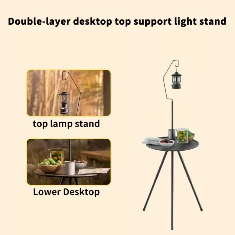 Portable Camping Table with Adjustable Height - Lightweight Outdoor/Indoor tripod base