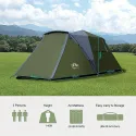 Pop-Up Camping Tent, Quick Setup, High Quality, Spacious Interior, Sturdy Frame, All-Season Family Camping, Hiking, Backpacking Shelter for 3-Person Groups - Green, Cat Tent for Outside