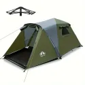 Pop-Up Camping Tent, Quick Setup, High Quality, Spacious Interior, Sturdy Frame, All-Season Family Camping, Hiking, Backpacking Shelter for 3-Person Groups - Green, Cat Tent for Outside