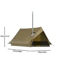 Cabin Style Insulated Tent, Portable Retro Cabin With Five Regular Chimney Pipes, An Adjustable Chimney Valve, And A Chimney Head, Four Season Camping Tent, Baker Style Shelter Tent