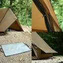 Cabin Style Insulated Tent, Portable Retro Cabin With Five Regular Chimney Pipes, An Adjustable Chimney Valve, And A Chimney Head, Four Season Camping Tent, Baker Style Shelter Tent