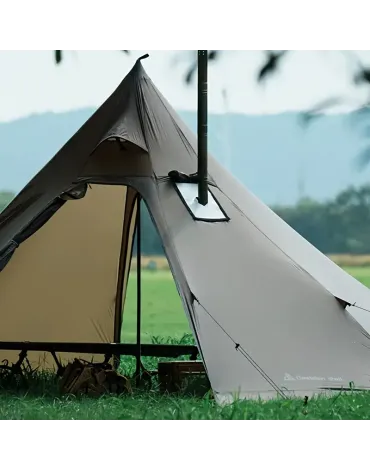 Outdoor Camping Hot Tent Chimney Mouth Rectangular Fireproof Cloth Fireproof Silicone Flame Retardant Coating Suitable For Various Hot Tents, Foldable And Easy To Carry