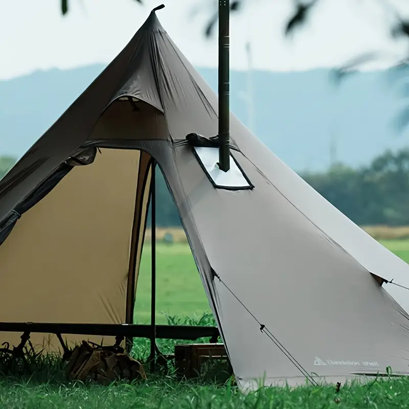 Outdoor Camping Hot Tent Chimney Mouth Rectangular Fireproof Cloth Fireproof Silicone Flame Retardant Coating Suitable For Various Hot Tents, Foldable And Easy To Carry