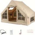 Easy Setup Inflatable Camping Tent with Hand Pump - High Quality & Windproof 4-Season family tent