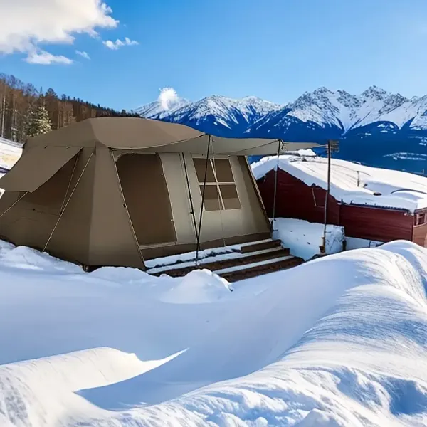 4-8 Person Family Camping Tent with Carry-On Luggage, Khaki Outdoor Adventure Tent for Hiking, Road Trips & Garden Gatherings - Lightweight Durable Design, Tents for Camping, Seasonal Versatility