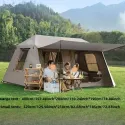 4-8 Person Family Camping Tent with Carry-On Luggage, Khaki Outdoor Adventure Tent for Hiking, Road Trips & Garden Gatherings - Lightweight Durable Design, Tents for Camping, Seasonal Versatility