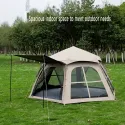 2-in-1 Portable Hexagon Tent & Canopy - UV Protection, Waterproof Oxford Fabric for Outdoor Camping and Picnics, Khaki