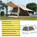 Multi-Person Outdoor Mesh Tent Canopy - All-Weather Foldable Sunshade Shelter with Mesh Walls for Ventilation, Spacious Design for Camping