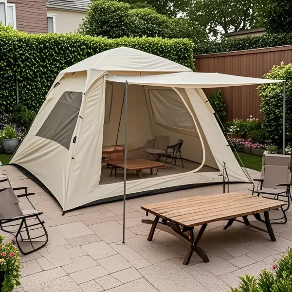 Quick Setup Camping Tent with Zipper Doors - Lightweight All-Season Portable Outdoor tent, Spacious Interior for Backpacking, Family Camping, Hiking - Easy Setup in Minutes
