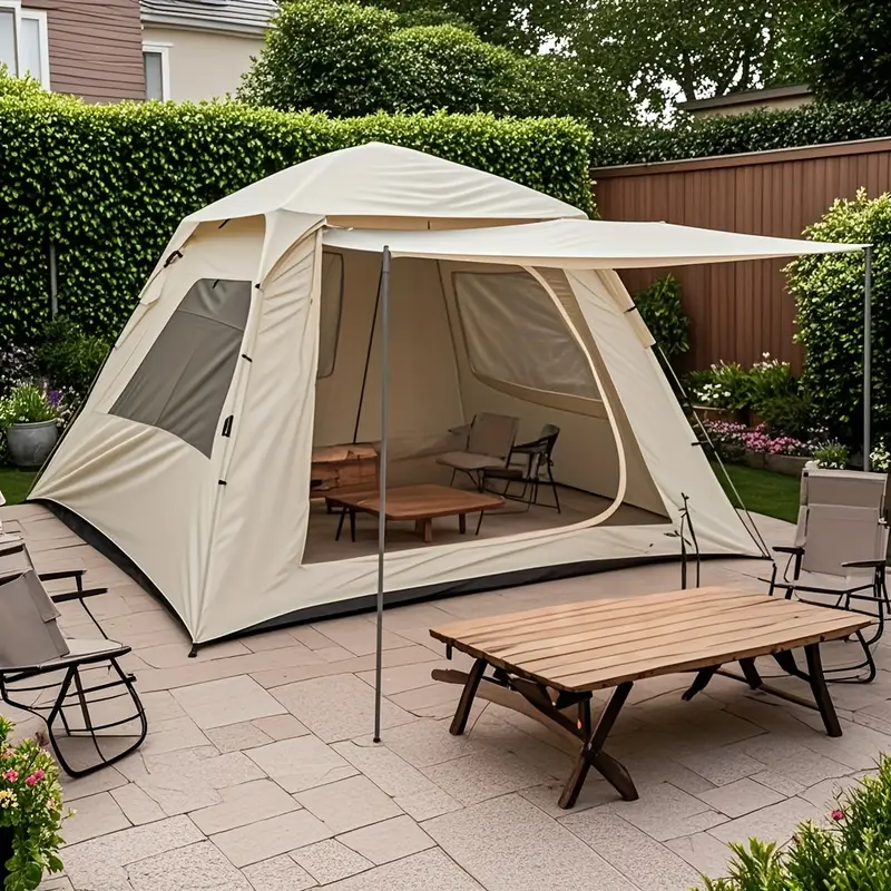 Quick Setup Camping Tent with Zipper Doors - Lightweight All-Season Portable Outdoor tent, Spacious Interior for Backpacking, Family Camping, Hiking - Easy Setup in Minutes