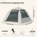 Quick Setup Camping Tent with Zipper Doors - Lightweight All-Season Portable Outdoor tent, Spacious Interior for Backpacking, Family Camping, Hiking - Easy Setup in Minutes