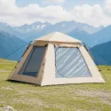 Quick Setup Camping Tent with Zipper Doors - Lightweight All-Season Portable Outdoor tent, Spacious Interior for Backpacking, Family Camping, Hiking - Easy Setup in Minutes