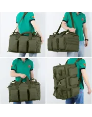 13.21gal Duffel Bag Gym Bag for Men Convertible Weekend Backpack for Sports Travel Camping Daily Use Backpack (Khaki), Mochila