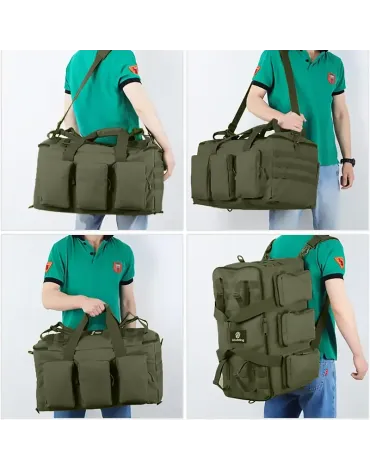 13.21gal Duffel Bag Gym Bag for Men Convertible Weekend Backpack for Sports Travel Camping Daily Use Backpack (Khaki), Mochila