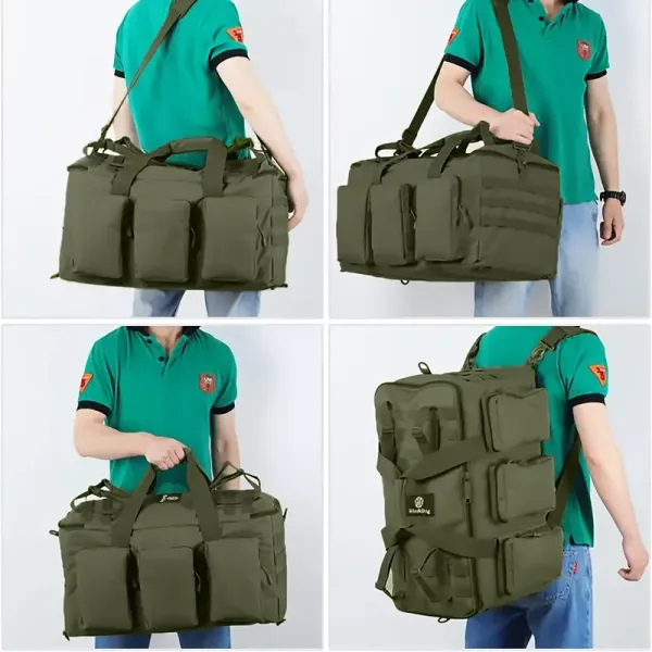 13.21gal Duffel Bag Gym Bag for Men Convertible Weekend Backpack for Sports Travel Camping Daily Use Backpack (Khaki), Mochila