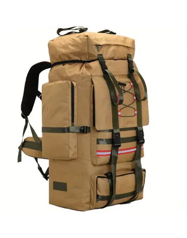 Extra Large Outdoor Camping Backpack, Expandable Oxford Cloth Mountaineering Backpack, Large Capacity Tactical Backpack, Suitable for Hiking, Mountaineering, Camping