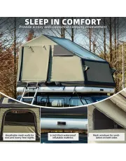 Inflatable Rooftop Camping Tent, OYEROL Multifunctional SUV Tent, Featuring an Extended Canopy, Two TPU Skylights